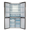 מקרר 4 דלתות זכוכית שחורה HAIER HRF6200FB פתוח	פתוח