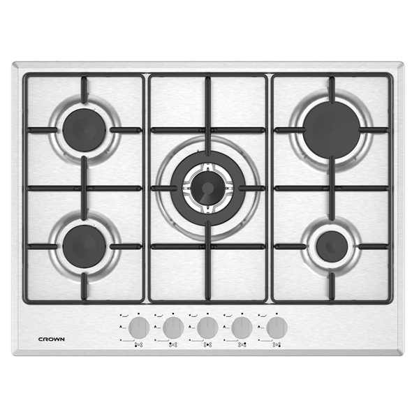 כיריים גז 70 ס"מ רוחב נירוסטה CROWN CRGH70IX